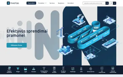 “Invertas” online store – home page on a desktop screen