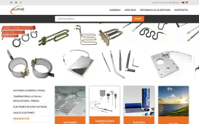 “UAB Kuprė” online store – home page on a desktop screen