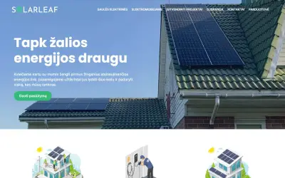 “Solarleaf” online store – home page on a desktop screen