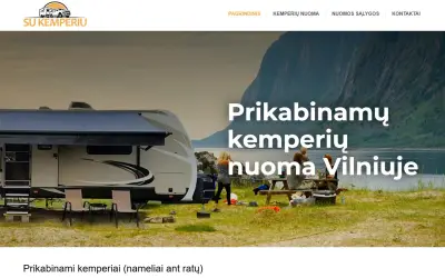 “Su kemperiu” website – home page on a desktop screen