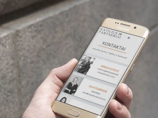 „Katilius ir partneriai“ svetainė – mobilioji versija