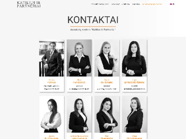 „Katilius ir partneriai“ svetainė – kontaktų puslapis