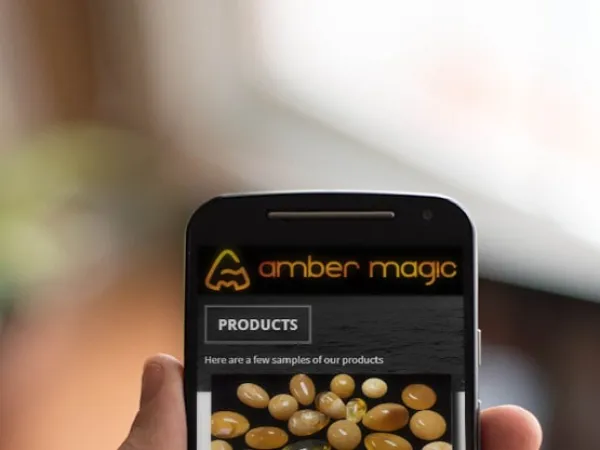 „Ambermagic / Amber Ground“ svetainė – mobilioji versija