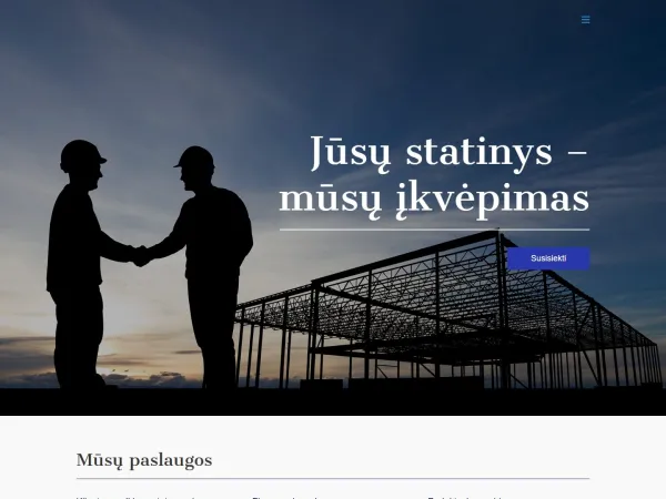 „Artcon“ svetainė – visas pagrindinis puslapis