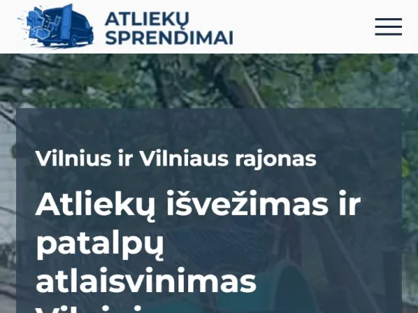 „Atliekų sprendimai“ svetainė – mobilioji versija