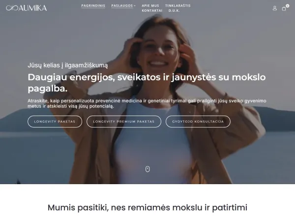 „Aumika“ el. parduotuvė – visas pagrindinis puslapis