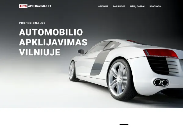 „Autoapklijavimas.lt“ svetainė – visas pagrindinis puslapis