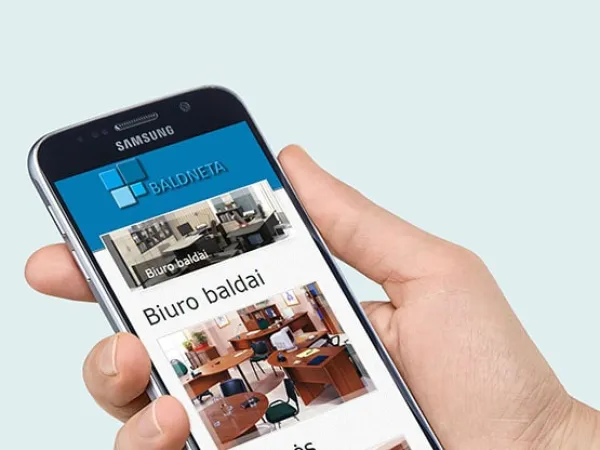 „Baldneta“ svetainė – mobilioji versija