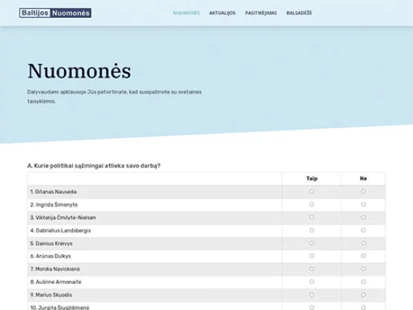 „Baltijos nuomonės“ svetainė – vaizdas 2