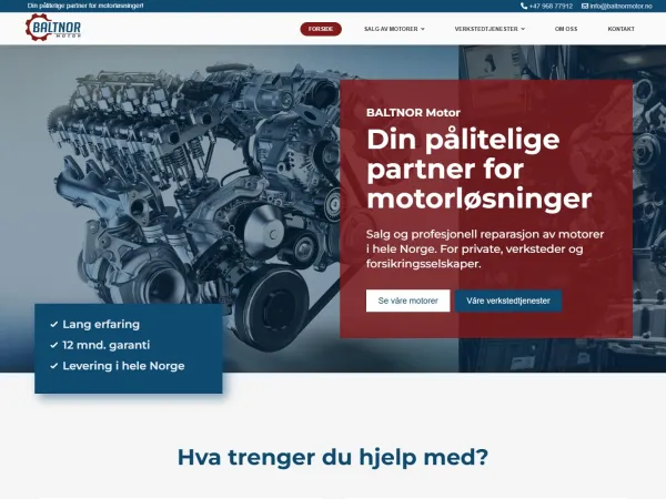 „Baltnor Motor“ svetainė – visas pagrindinis puslapis