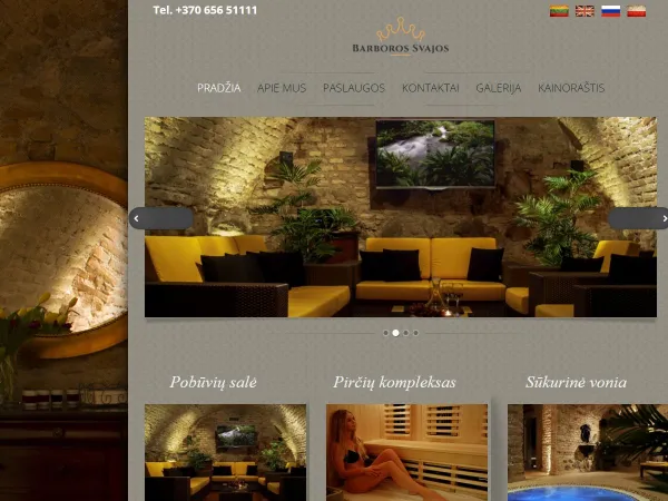 „Barbora Dream SPA“ svetainė – pagrindinis puslapis kompiuterio ekrane