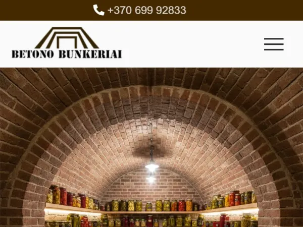 „Betono bunkeriai“ svetainė – mobilioji versija