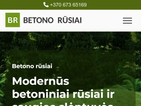 „Betono rūsiai“ svetainė – mobilioji versija