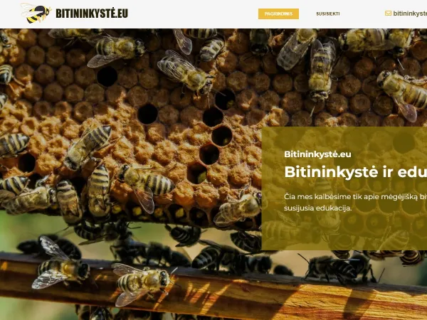 „Bitininkystė.eu“ svetainė – pagrindinis puslapis kompiuterio ekrane