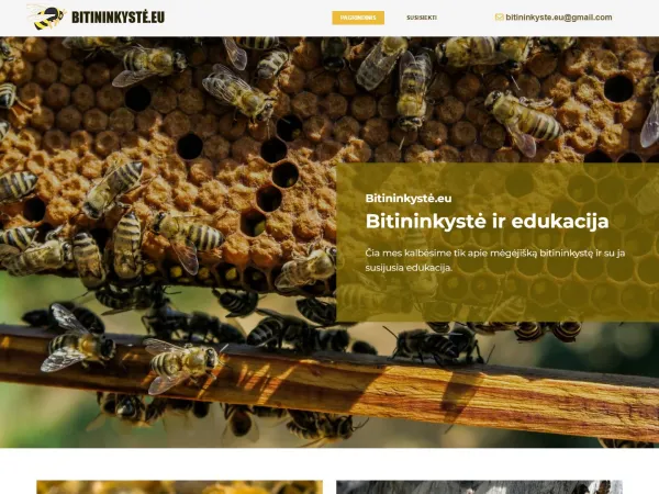 „Bitininkystė.eu“ svetainė – visas pagrindinis puslapis