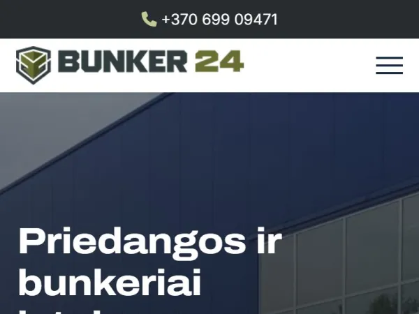 „Bunker24“ svetainė – mobilioji versija