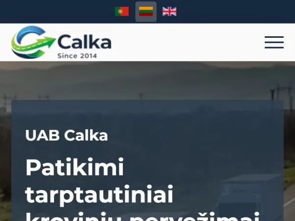 „UAB Calka“ svetainė – mobilioji versija