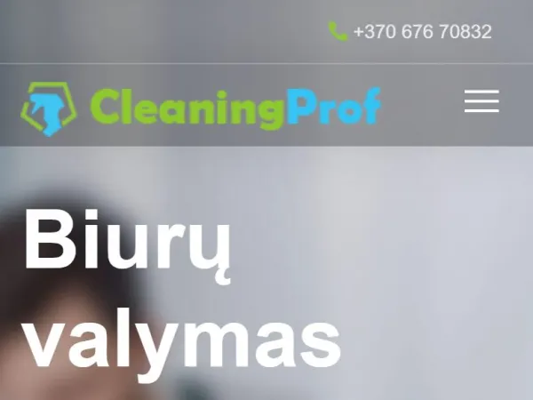 „CleaningProf“ svetainė – mobilioji versija