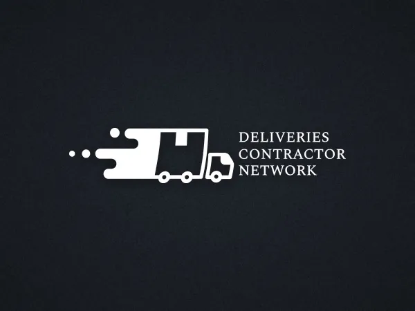 “Deliveries Contractor Network” logo – on a dark background