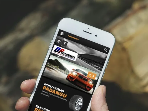 „DPerformance“ svetainė – mobilioji versija