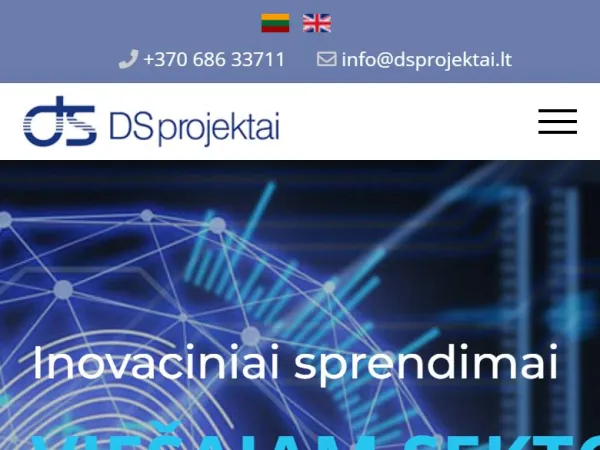 „DS Projektai“ svetainė – mobilioji versija