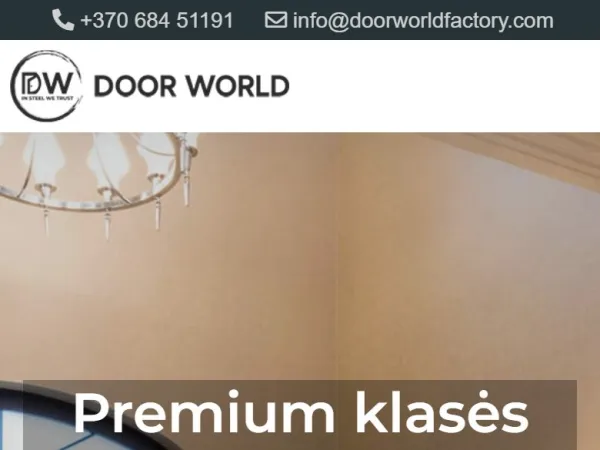 „Door World“ svetainė – mobilioji versija