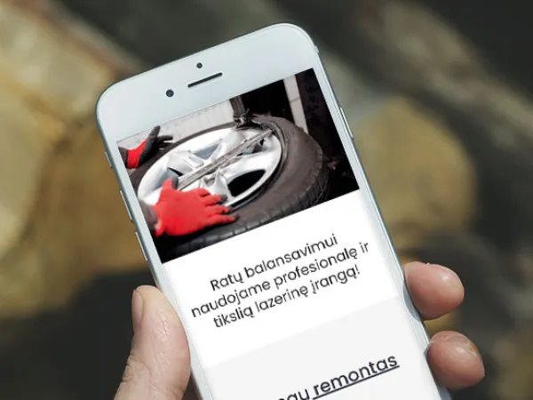 „Easy Servisas“ svetainė – mobilioji versija