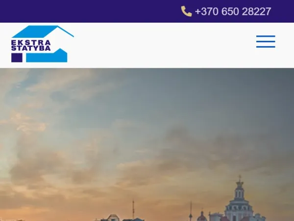 „UAB Ekstra statyba“ svetainė – mobilioji versija