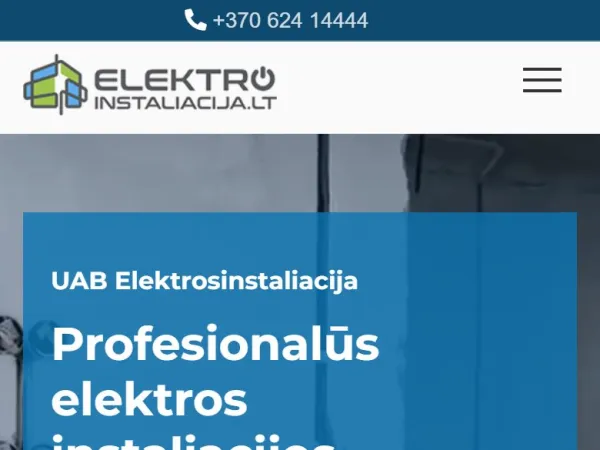 „Elektros instaliacija“ svetainė – mobilioji versija