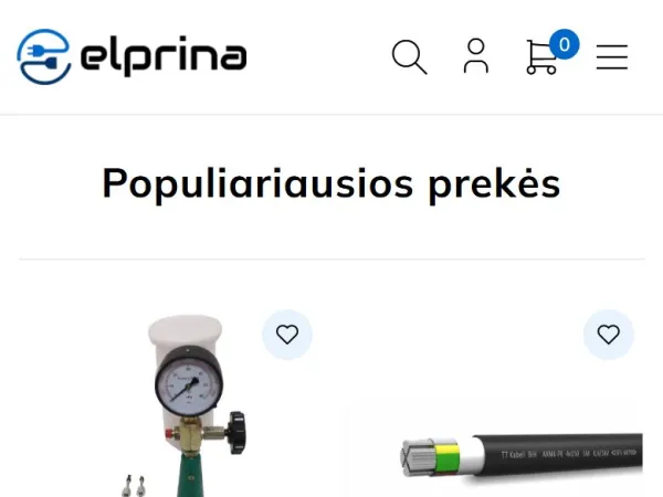 „Elprina“ el. parduotuvė – mobilioji versija