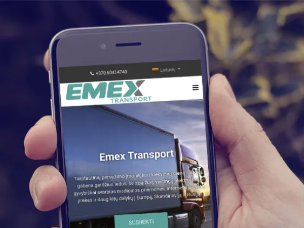 Сайт «Emex Transport» – мобильная версия