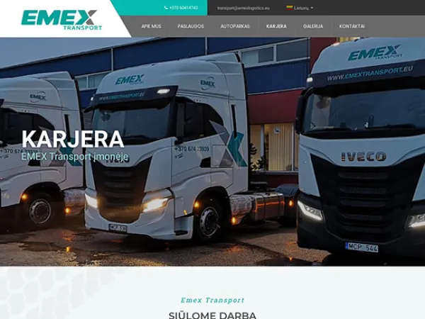 Сайт «Emex Transport» – изображение 2