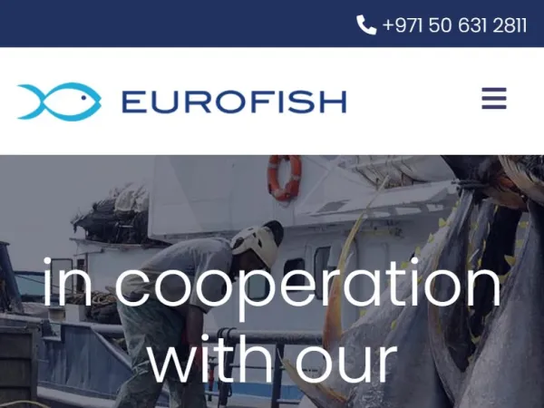 „Eurofish Trading International FZCO“ svetainė – mobilioji versija