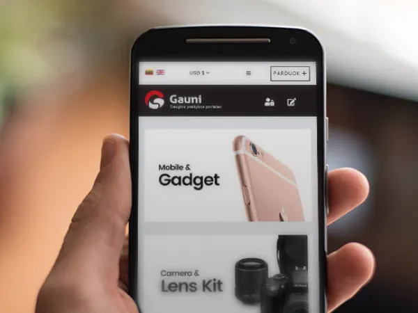 „Gauni.lt“ el. parduotuvė – mobilioji versija