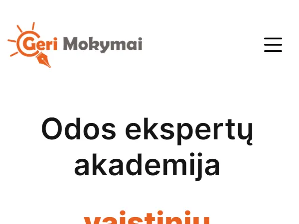 „Geri Mokymai“ svetainė – vaizdas 2