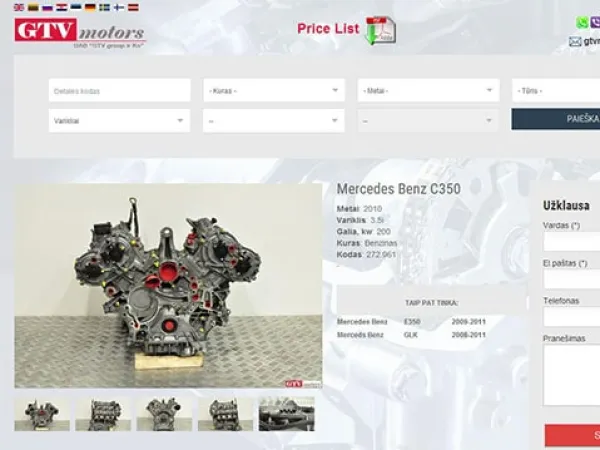 „GTV Motors“ svetainė – vaizdas 2