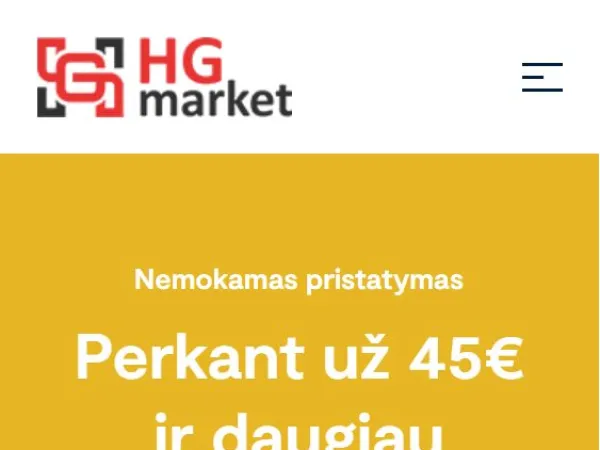 „HG market“ el. parduotuvė – mobilioji versija