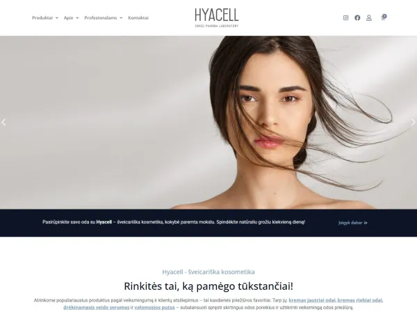 „Hyacell“ el. parduotuvė – visas pagrindinis puslapis