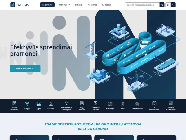 „Invertas“ el. parduotuvė – visas pagrindinis puslapis