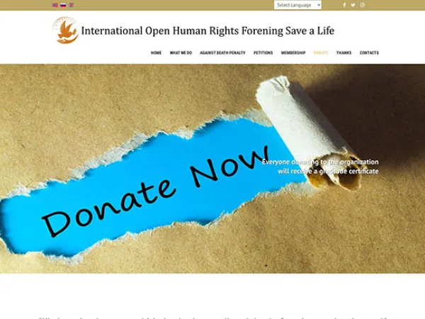 „International Open Human Rights“ svetainė – vaizdas 2
