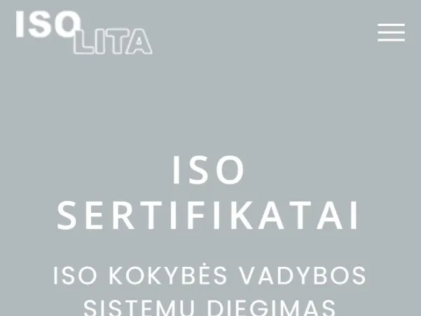 „Isolita“ svetainė – mobilioji versija