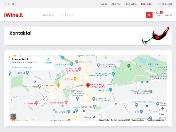 Интернет-магазин «iWine» – страница контактов