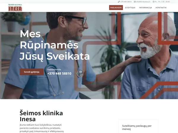 „Šeimos klinika INESA“ svetainė – vaizdas 2