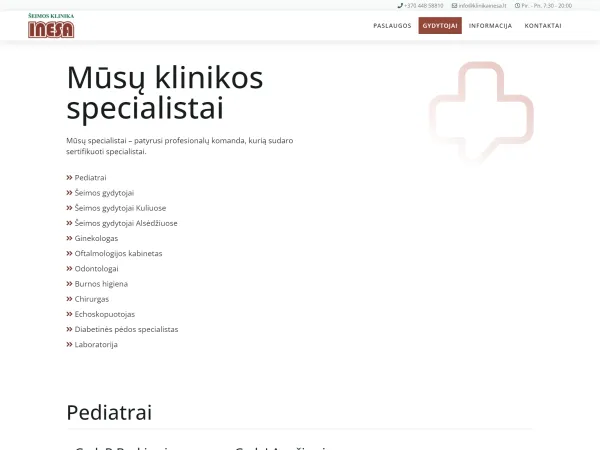„Šeimos klinika INESA“ svetainė – vaizdas 4