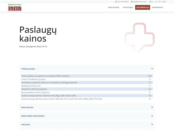 „Šeimos klinika INESA“ svetainė – vaizdas 5