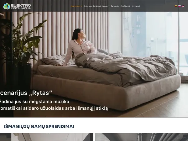 „Larnitech“ svetainė – visas pagrindinis puslapis