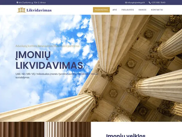 „Likvidavimas.lt“ svetainė – vaizdas 1