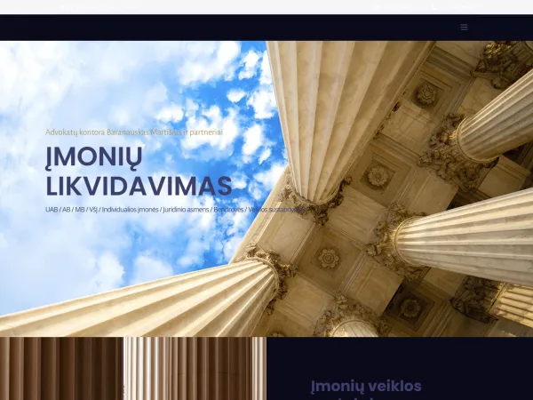 „Likvidavimas.lt“ svetainė – visas pagrindinis puslapis