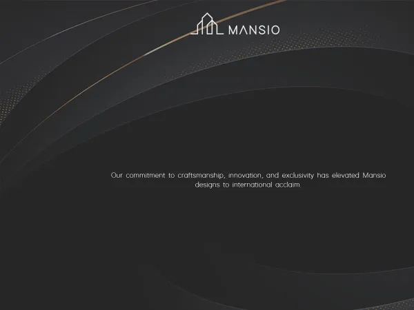 „Mansio“ svetainė – pagrindinis puslapis kompiuterio ekrane