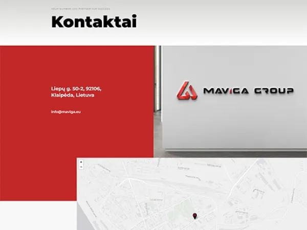 „Maviga Group“ svetainė – kontaktų puslapis